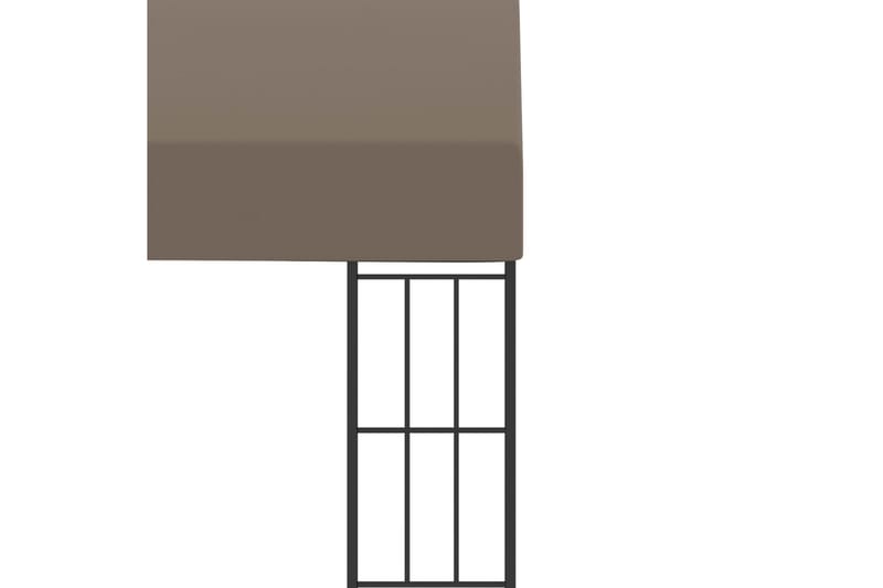 Väggmonterad paviljong 3x3 m taupe tyg - Brun - Utemöbler - Solskydd - Paviljong - Komplett paviljong