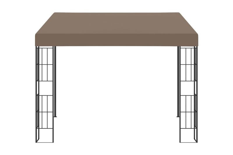 Väggmonterad paviljong 3x3 m taupe tyg - Brun - Utemöbler - Solskydd - Paviljong - Komplett paviljong