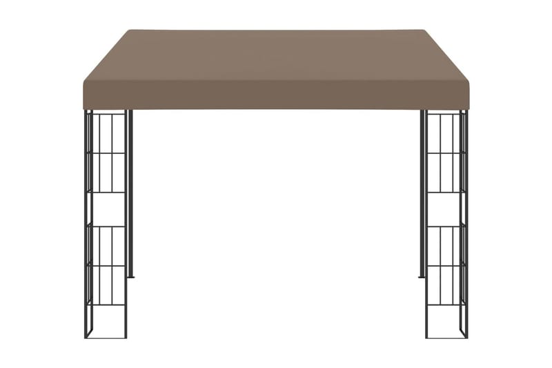 Väggmonterad paviljong 3x3 m taupe tyg - Brun - Komplett paviljong