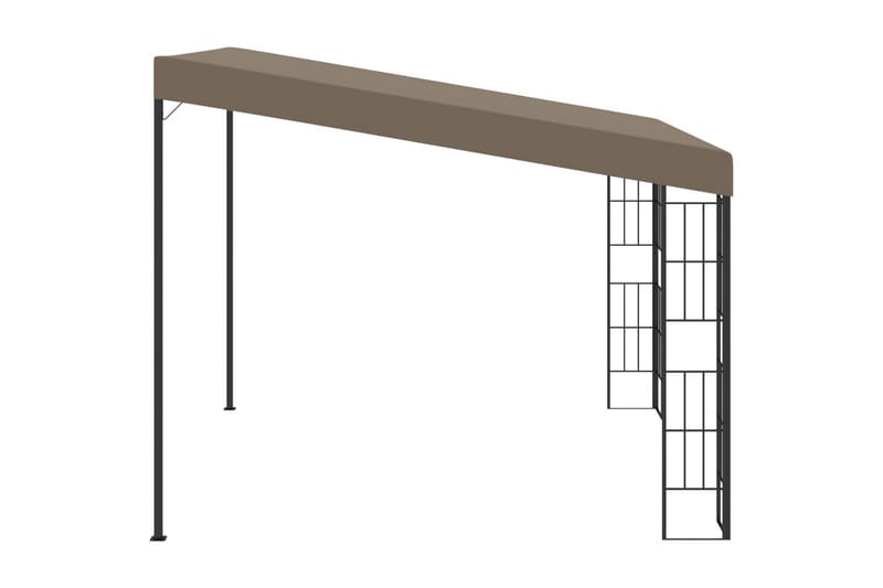 Väggmonterad paviljong 3x3 m taupe tyg - Brun - Komplett paviljong