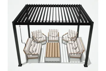 Mirador Paviljong utan Väggar 300x300x250 cm - Mörkgrå - Utemöbler - Solskydd - Paviljong