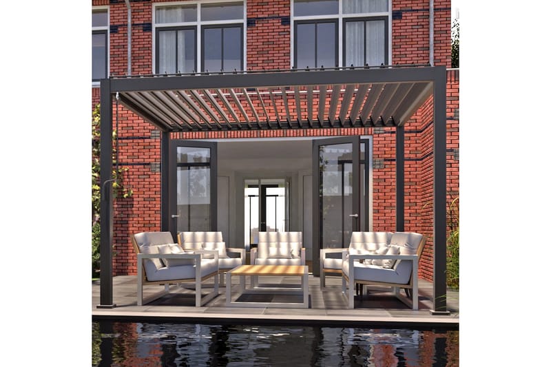 Mirador Paviljong utan Väggar 300x400x250 cm - Mörkgrå - Utemöbler - Solskydd - Paviljong