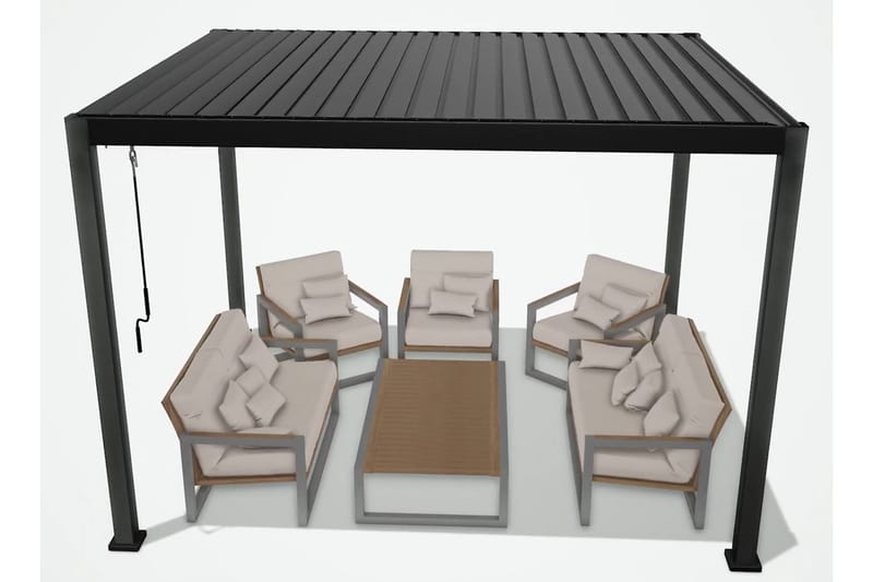 Mirador Paviljong utan Väggar 300x400x250 cm - Mörkgrå - Utemöbler - Solskydd - Paviljong
