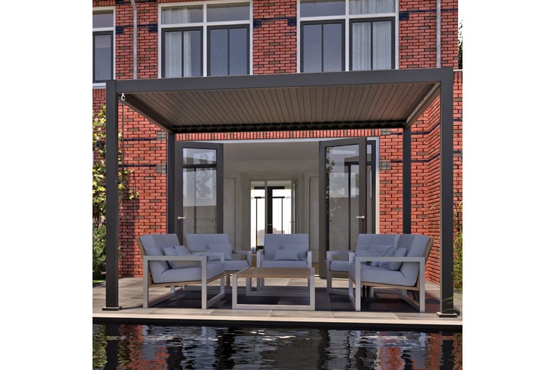 Mirador Paviljong utan Väggar 300x400x250 cm - Mörkgrå - Utemöbler - Solskydd - Paviljong