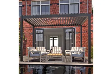 Mirador Paviljong utan Väggar 300x400x250 cm - Mörkgrå - Utemöbler - Solskydd - Paviljong