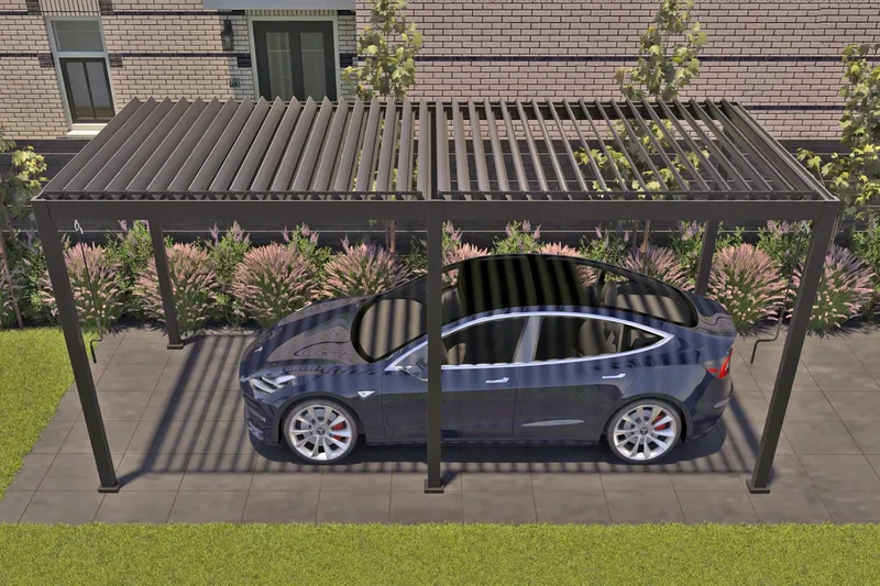 Mirador Paviljong utan Väggar 300x400x250 cm - Mörkgrå - Utemöbler - Solskydd - Paviljong