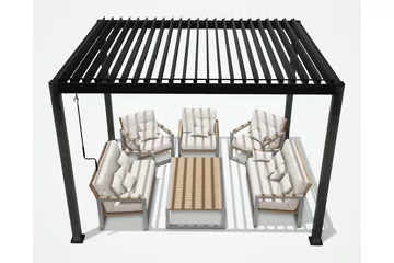 Mirador Paviljong utan Väggar 300x400x250 cm - Mörkgrå - Utemöbler - Solskydd - Paviljong