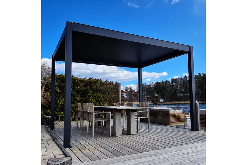 Motordiven Pergola med Belysning - Paviljong - Paviljong med tak - Grilltält