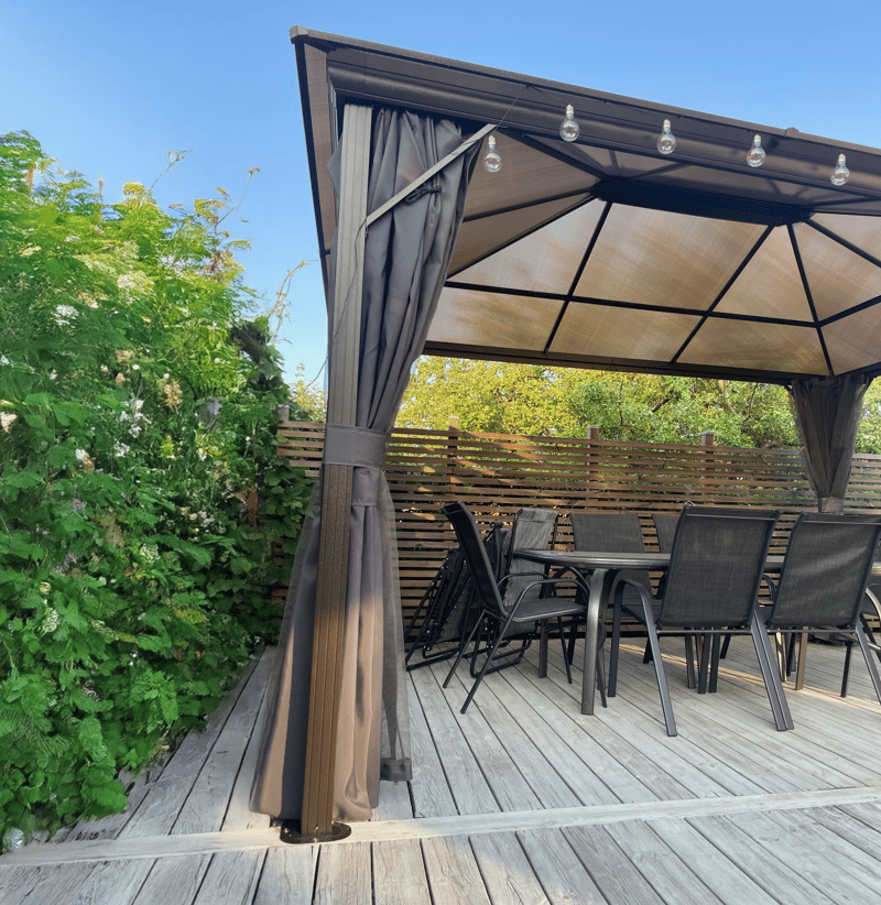 Paviljong premium 4x3m | Tak i kanalplast | Inkl. Väggar och myggnät, undefined