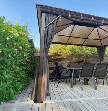 Paviljong premium 4x3m | Tak i kanalplast | Inkl. Väggar och myggnät - Utemöbler - Solskydd - Paviljong - Komplett paviljong