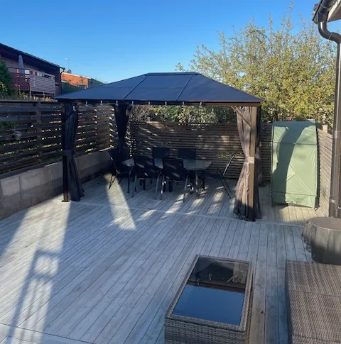 Paviljong premium 4x3m | Tak i kanalplast | Inkl. Väggar och myggnät - Utemöbler - Solskydd - Paviljong - Komplett paviljong