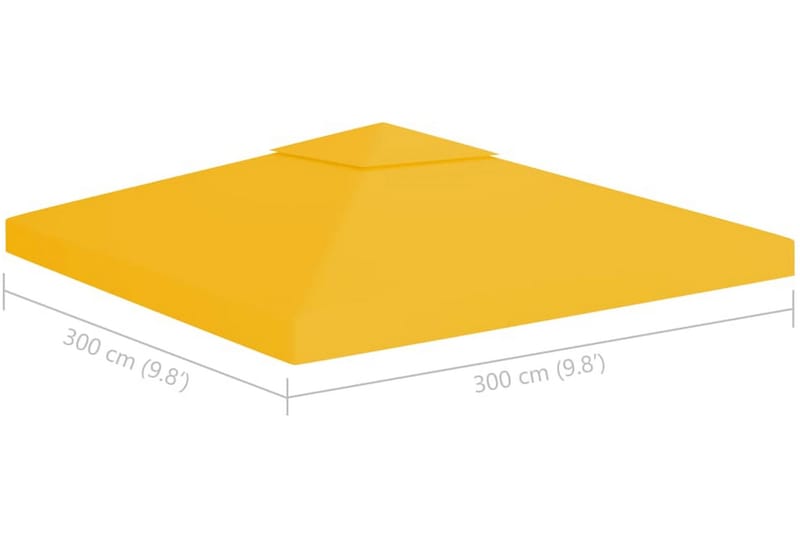 Paviljongtak med ventilering 310 g/m² 3x3 m gul - Gul - Paviljongtak