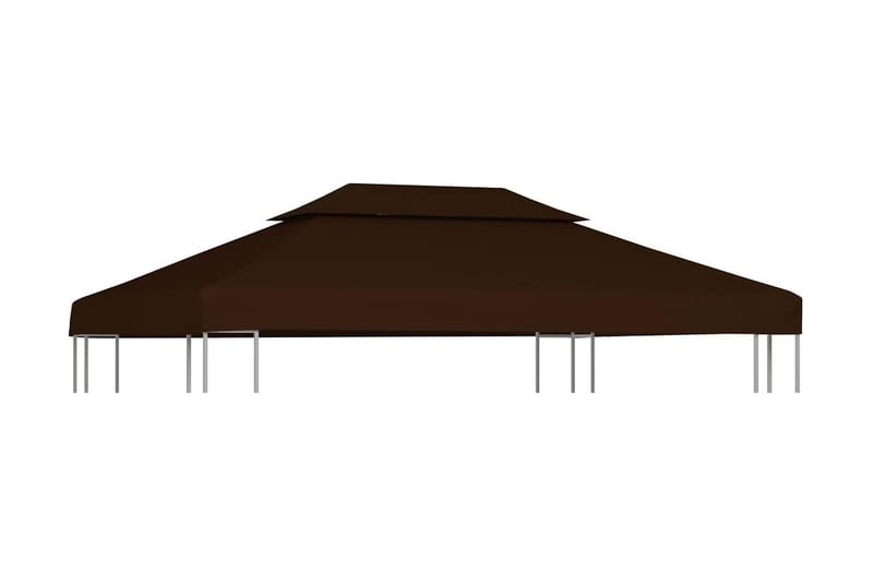 Paviljongtak med ventilering 310 g/m² 4x3 m brun - Brun - Utemöbler - Solskydd - Paviljong - Paviljongtak