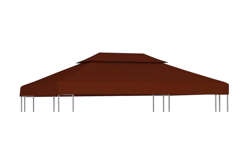 Paviljongtak med ventilering 310 g/m² 4x3 m terrakotta - Brun - Utemöbler - Solskydd - Paviljong - Paviljongtak