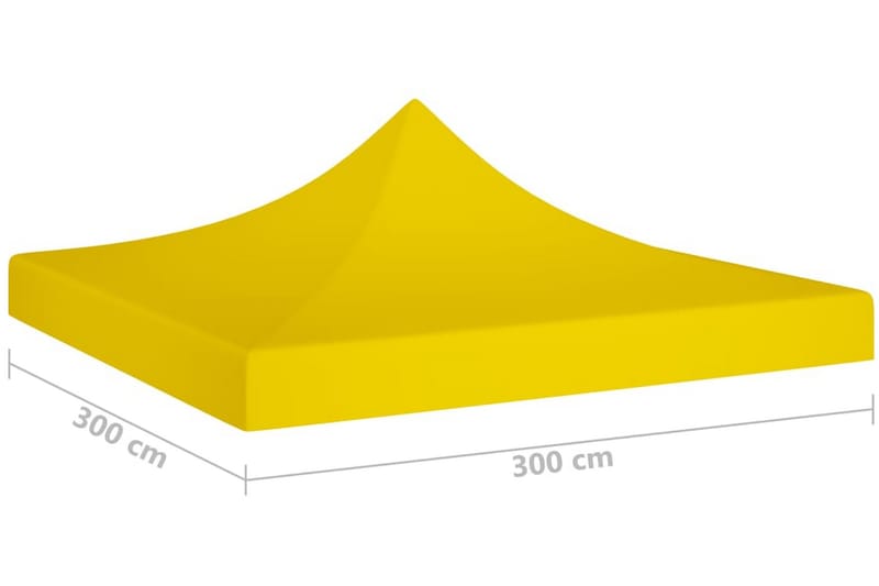 Tak till partytält 3x3 m gul 270 g/m² - Gul - Paviljongtak