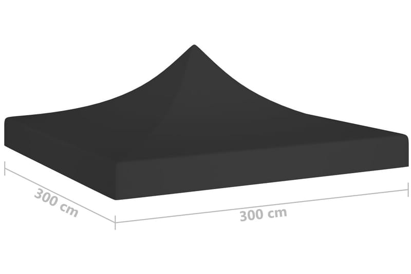 Tak till partytält 3x3 m svart 270 g/m² - Svart - Paviljongtak