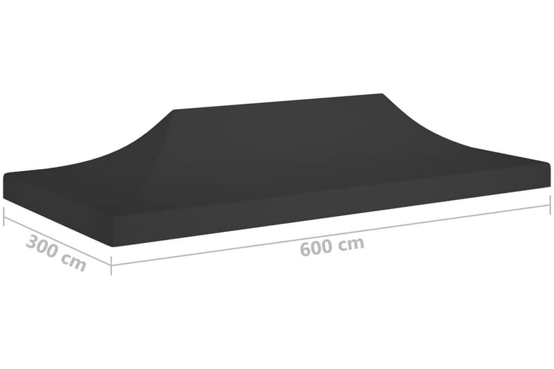 Tak till partytält 6x3 m svart 270 g/m² - Svart - Utemöbler - Solskydd - Paviljong - Paviljongtak