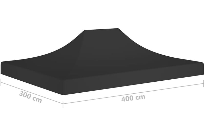 Tak till partytält 4x3 m svart 270 g/m² - Svart - Paviljongtak