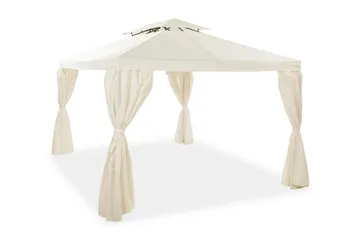 Bermuda Väggar till Paviljong 3x4 m - Beige/Vit - Utemöbler - Solskydd - Paviljong - Paviljongväggar