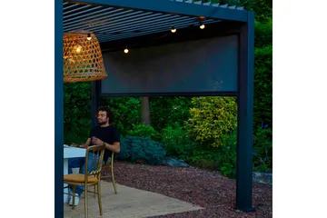 Rullgardin Paviljong vägg MiradorR 3m Grå - Utemöbler - Solskydd - Paviljong - Paviljongväggar