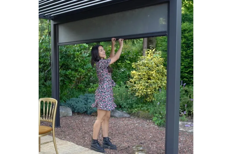 Rullgardin Paviljong vägg MiradorR 3m Grå, undefined