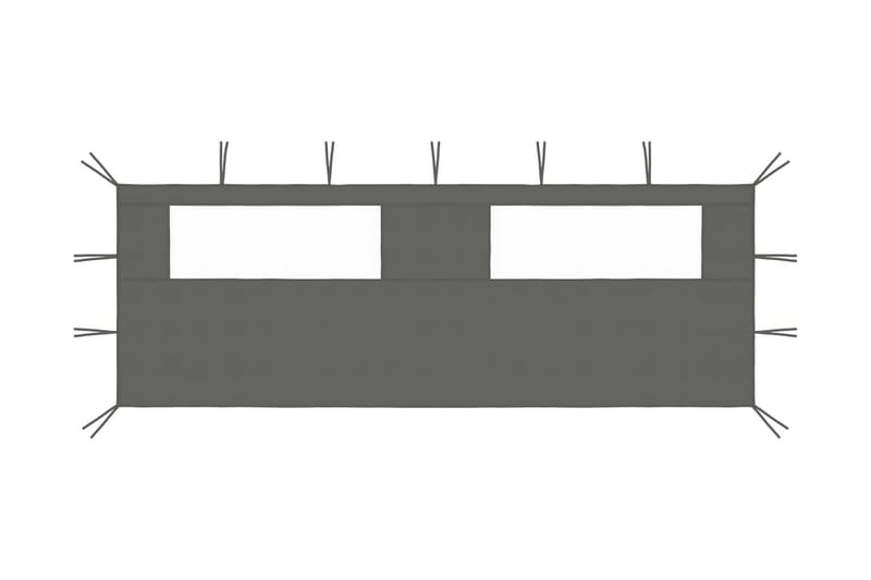 Sidovägg med fönster till partytält 6x2 m antracit - Grå - Paviljongväggar