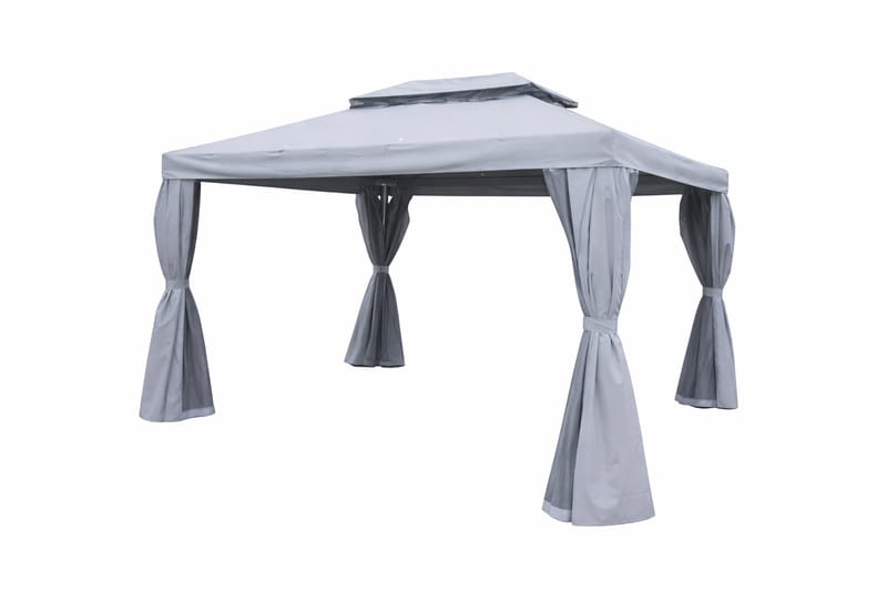 Utepaviljong SUNSET Paviljong 3x4 m - grå - Utemöbler - Solskydd - Paviljong - Komplett paviljong
