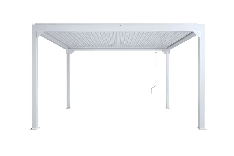 Pergola Öppningsbara lameller 3x4 m, Vit