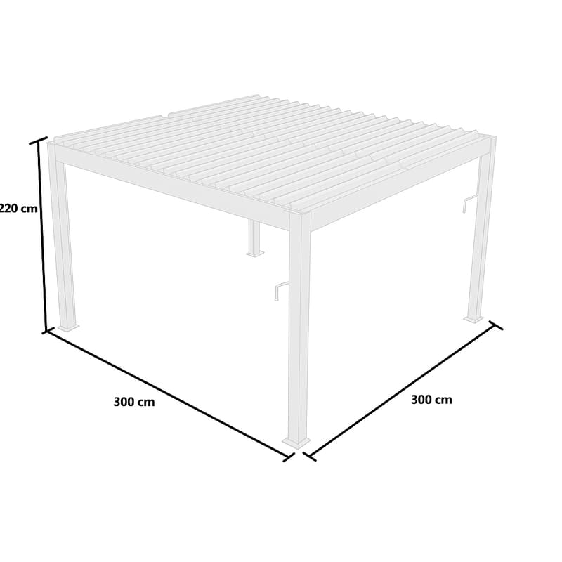 Pergola | Öppningsbart lamelltak | 3x3 m | Vit - Utemöbler - Solskydd - Pergola