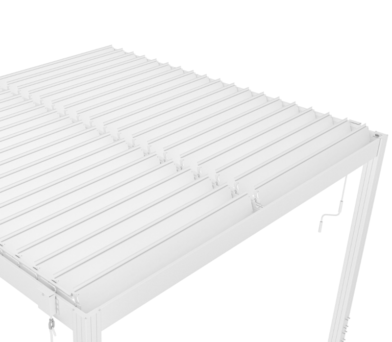 Pergola | Öppningsbart lamelltak | 3x3 m | Vit - Utemöbler - Solskydd - Pergola
