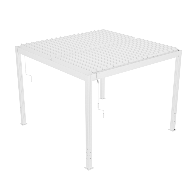Pergola | Öppningsbart lamelltak | 3x3 m | Vit - Utemöbler - Solskydd - Pergola