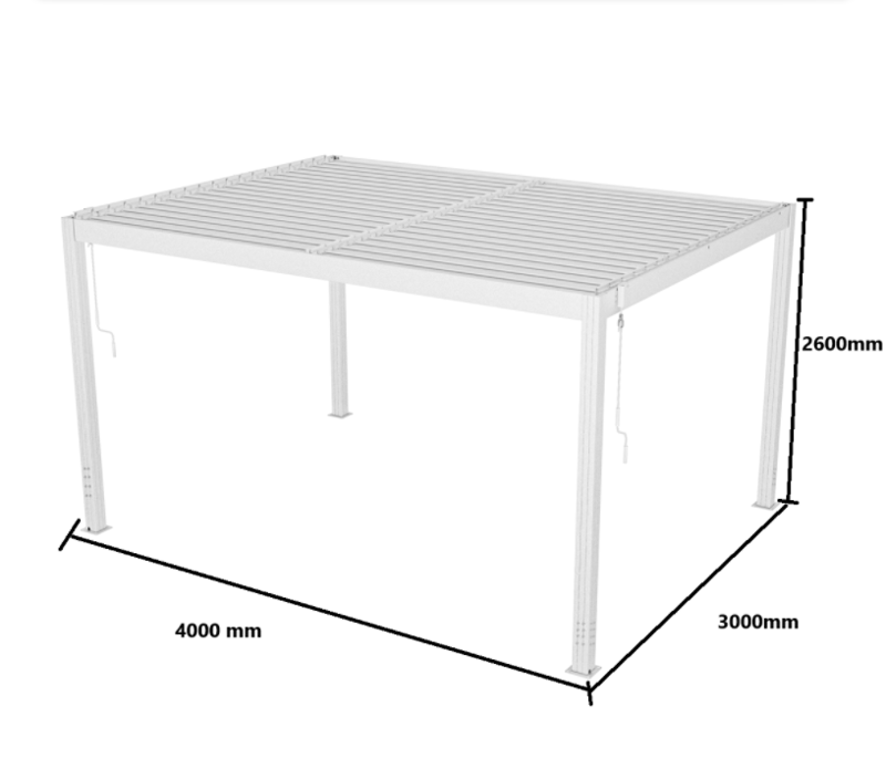 Pergola | Öppningsbart lamelltak | 4x3 | Vit - Utemöbler - Solskydd - Pergola