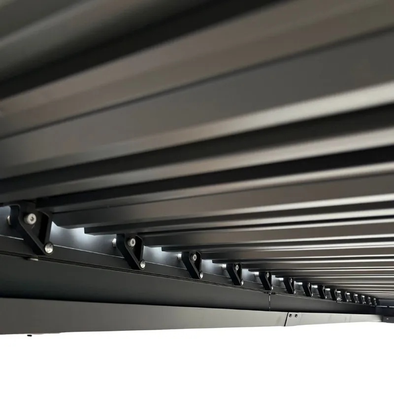 Pergola 3x3 m med lamelltak | Grå stålpergola för uteplats - Mörkgrå - Utemöbler - Solskydd - Pergola