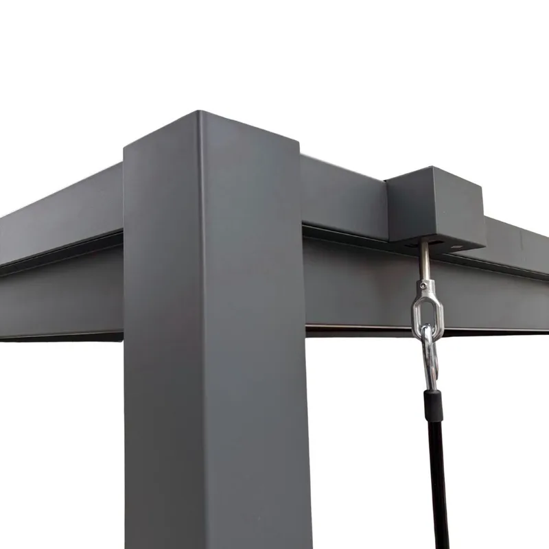 Pergola 3x3 m med lamelltak | Grå stålpergola för uteplats - Utemöbler - Solskydd - Pergola