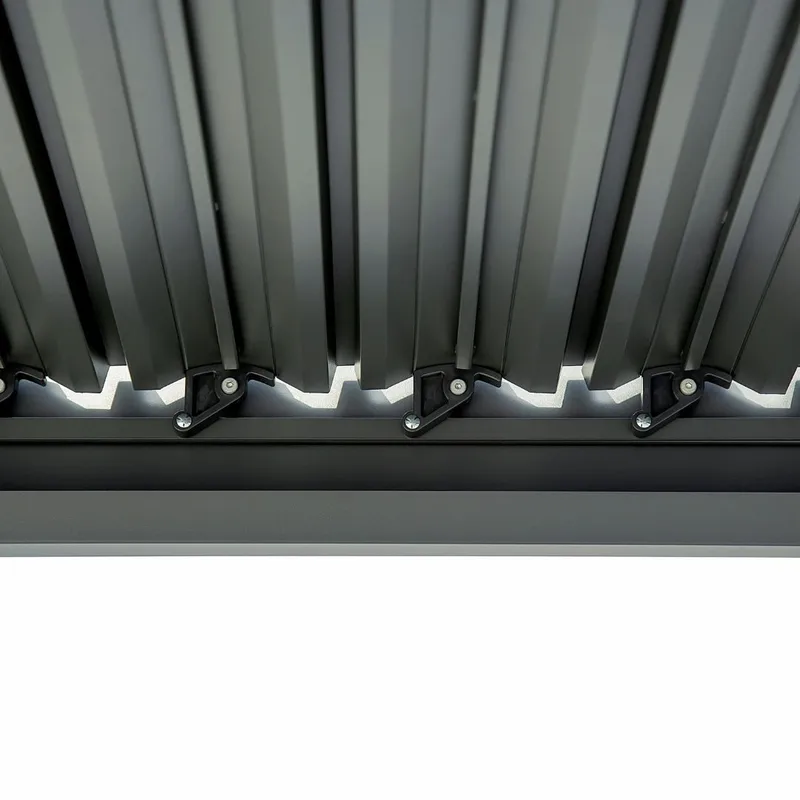 Pergola 4x3 m med lamelltak | Grå stålpergola för uteplats & trädgård - Mörkgrå - Utemöbler - Solskydd - Pergola