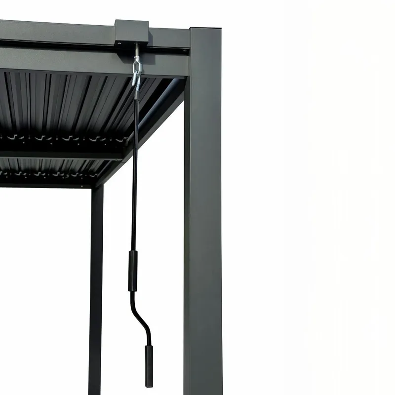 Pergola 4x3 m med lamelltak | Grå stålpergola för uteplats & trädgård - Utemöbler - Solskydd - Pergola