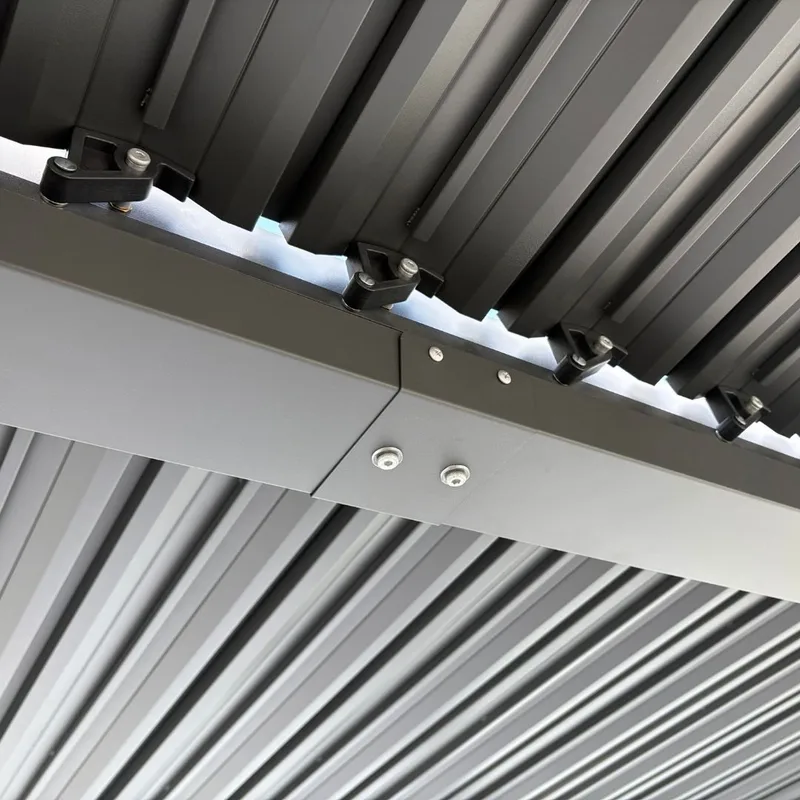 Pergola 4x3 m med lamelltak | Grå stålpergola för uteplats & trädgård - Utemöbler - Solskydd - Pergola