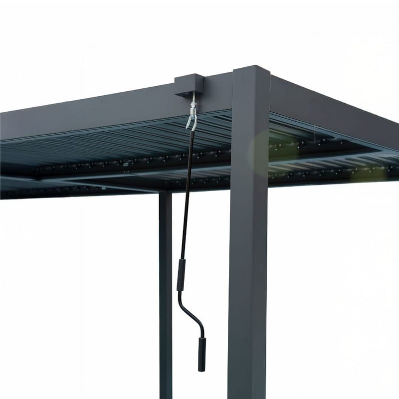 Pergola 6x3 m | justerbart lamelltak | Aluminiumram | Grå - Mörkgrå - Utemöbler - Solskydd - Pergola