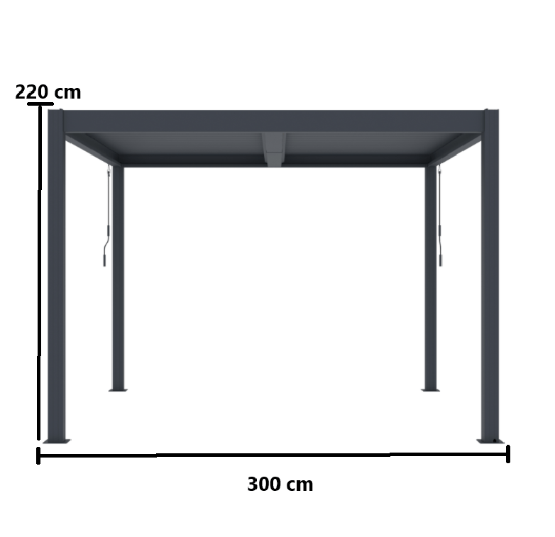 Pergola | Aluminiumram | 3x3m | Antracit - Utemöbler - Solskydd - Pergola