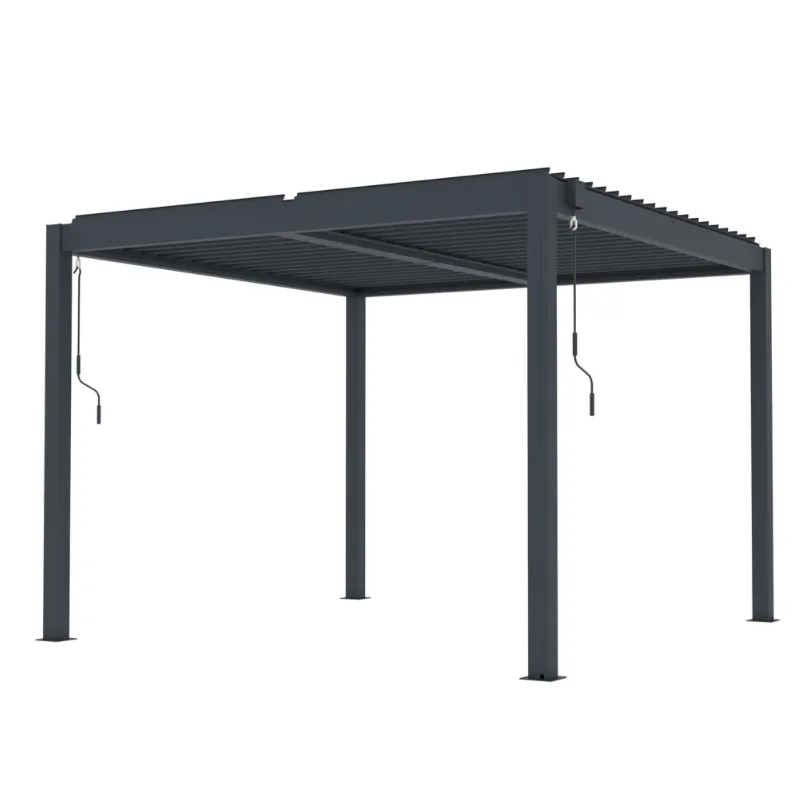 Pergola | Aluminiumram | 3x3m | Antracit - Utemöbler - Solskydd - Pergola