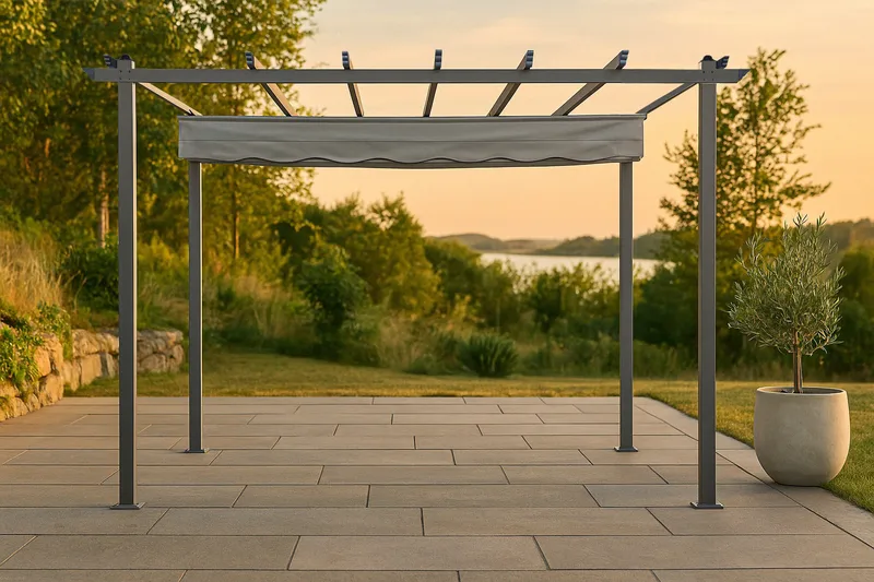 Lazio Pergola 295x395 cm - Svart/Grå - Utemöbler - Solskydd - Pergola