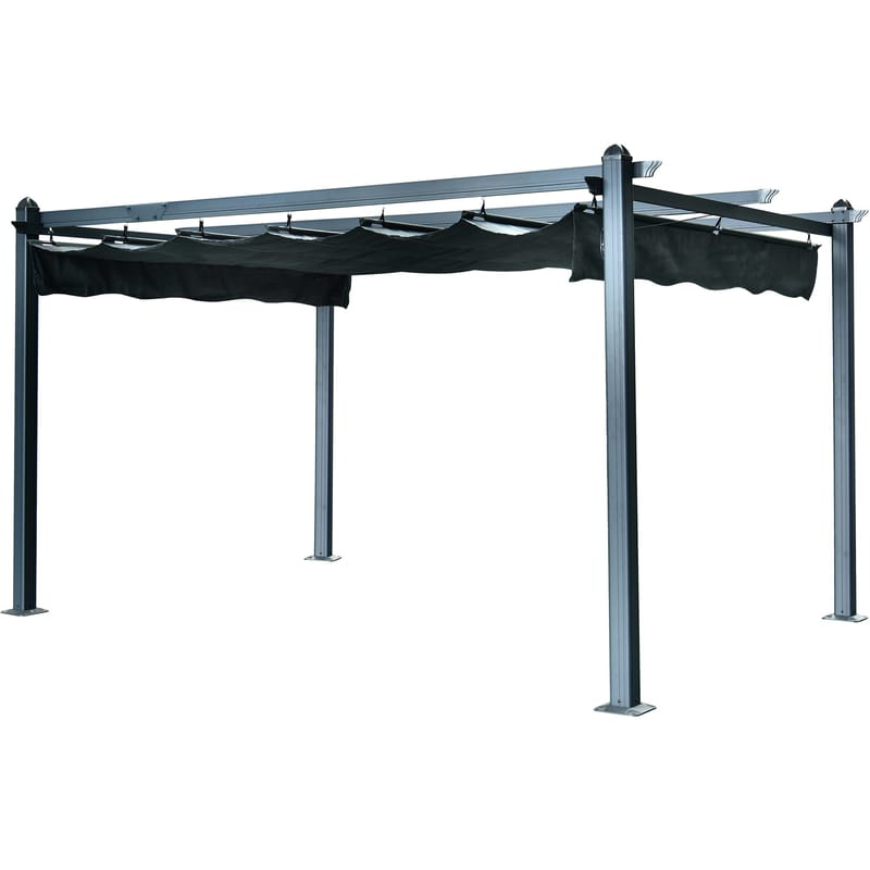 Pergola med soltak | 4x3m - Antracit - Utemöbler - Solskydd - Pergola