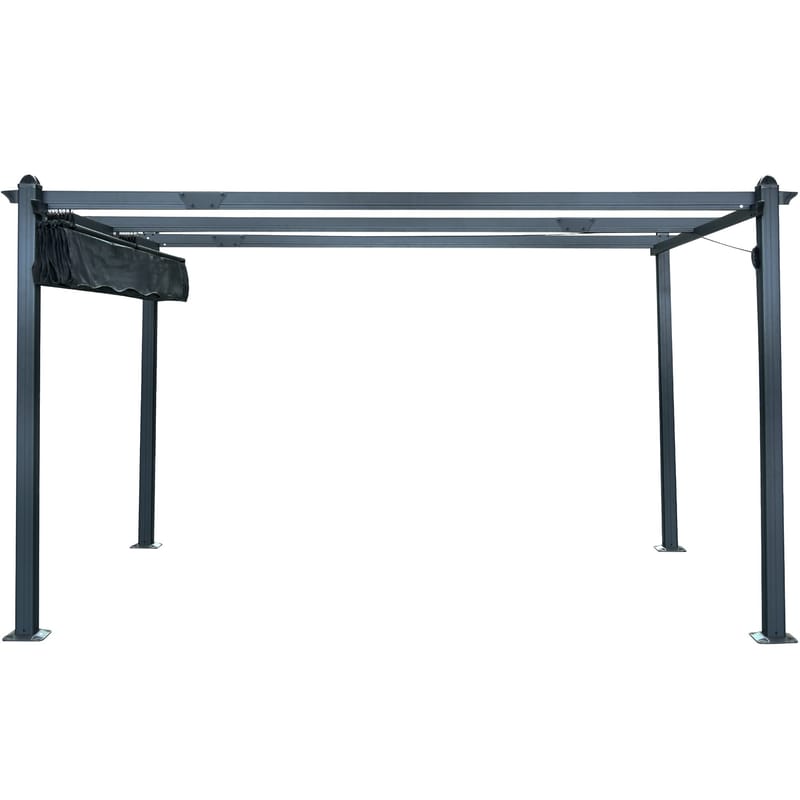 Pergola med soltak | 4x3m - Antracit - Utemöbler - Solskydd - Pergola