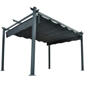 Pergola med soltak | 4x3m - Antracit - Utemöbler - Solskydd - Pergola