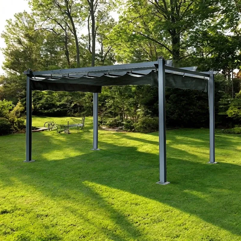 Pergola med soltak | 4x3m - Utemöbler - Solskydd - Pergola
