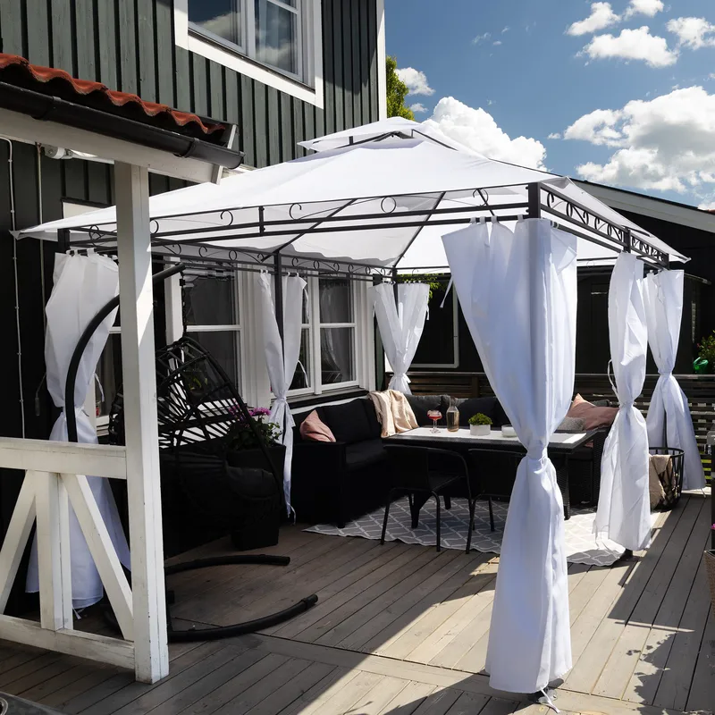 Paviljong 4x3m med väggar | Vit, undefined