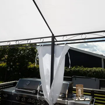 Paviljong 4x3m med väggar | Vit - Utemöbler - Solskydd - Paviljong - Komplett paviljong