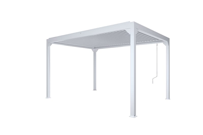 Pergola Öppningsbara lameller 3x3 m - Vit - Utemöbler - Solskydd - Pergola