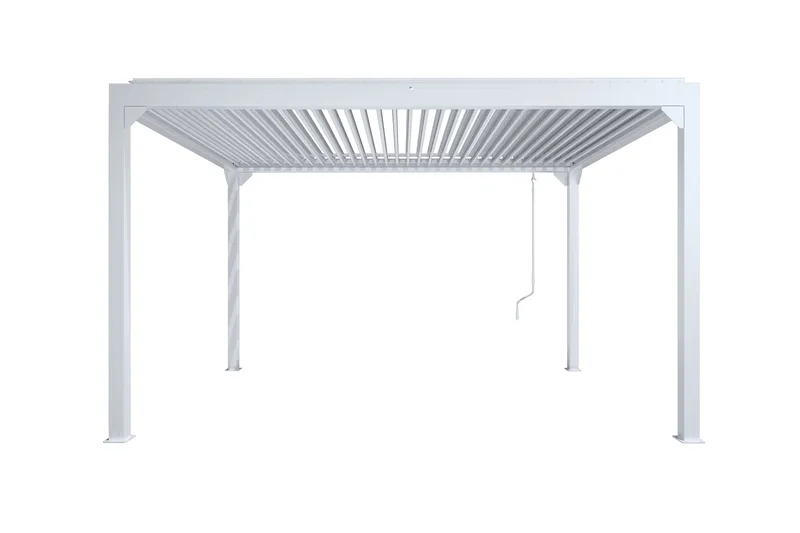 Pergola Öppningsbara lameller 3x4 m - Vit - Utemöbler - Solskydd - Pergola