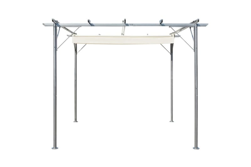 Pergola med indragbart tak gräddvit 3x3 m stål - Vit - Grilltält - Pergola